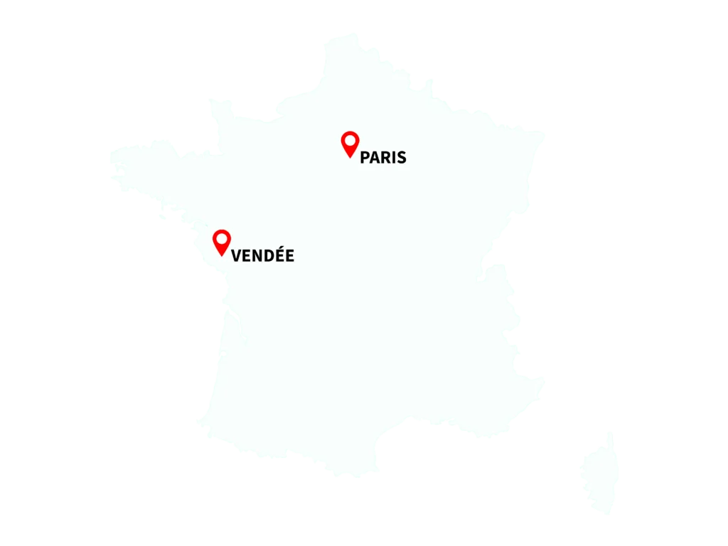 Deux antennes : Vendée et Paris